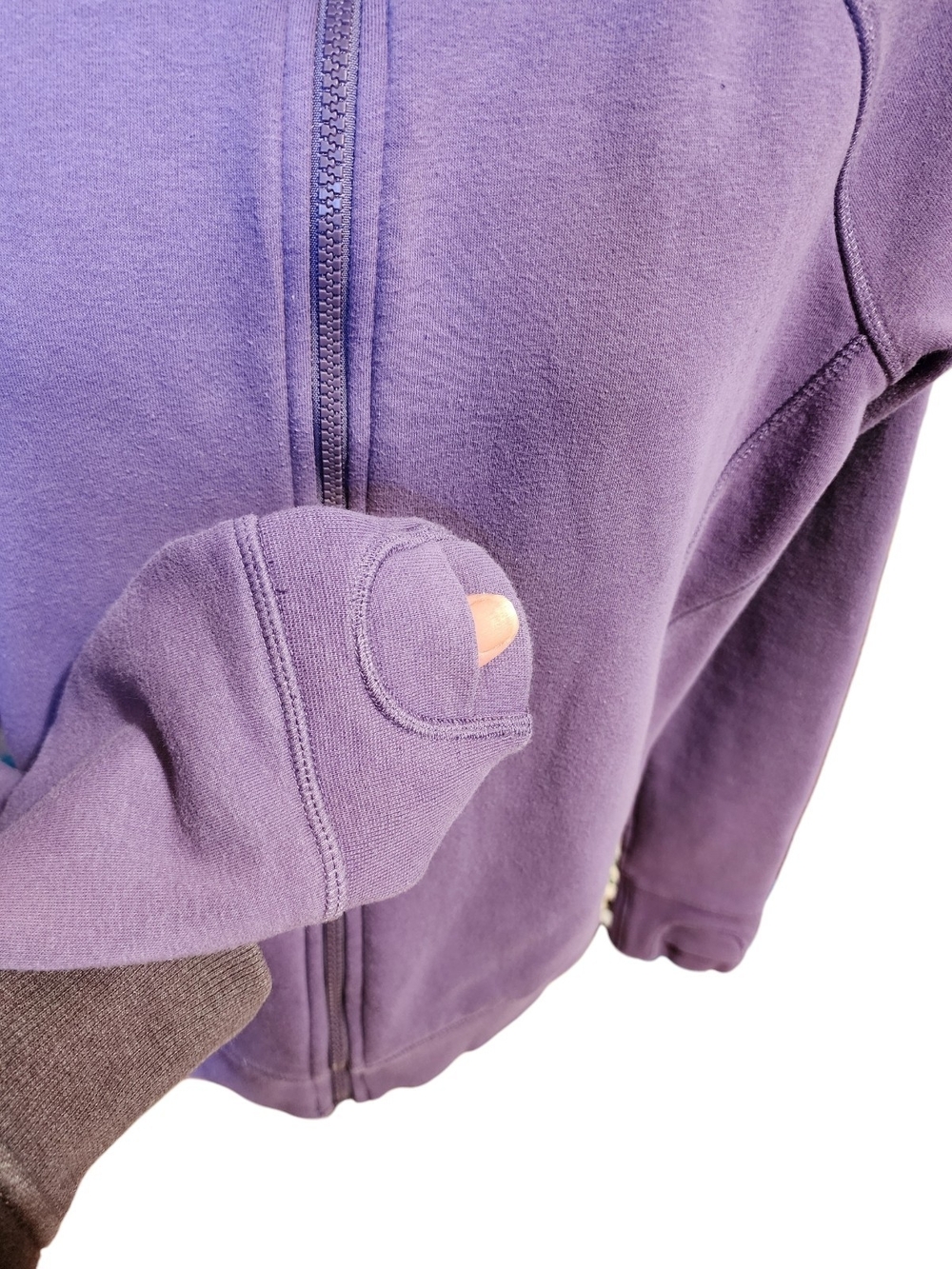 OOAK Purple LOLE Ruffle Hood Rainbow Care Bears Graphic Plaid Comfy Zip Up Large - Picture 6 of 7